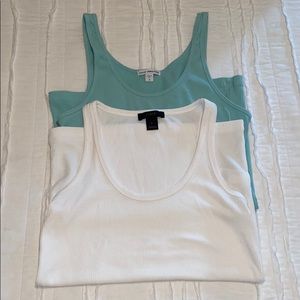 Two Ribbed Tanks. James Peres & J.Crew